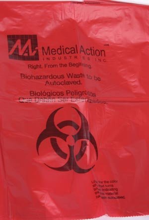 Medegen Medical 880 Autoclavable Biohazard Bag, 1-2 gal Capacity, 285°F Temperature, 1.8 mil Thickness, 12" Height, 8" Width, Orange/Black (Pack of 400)