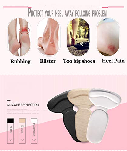 Heel Cushion Pads Grips Heel Pads Inserts Grips,Insoles Liners for Heel Slip,Rubbing,blisters Shoes Too Big (mutipack 3pairs) (mutipack 3pairs) - Thumbnail 2