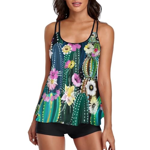 Tankini femme avec short de garçon séchage rapide et robe de plage