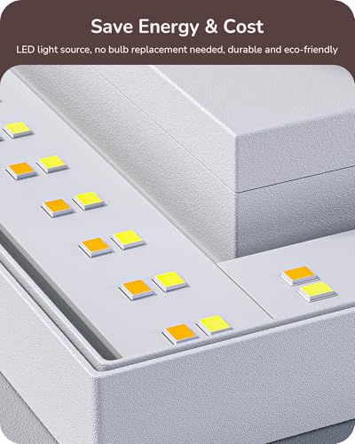 EDISHINE 4 Pack LED Outdoor Wall Light, Small Square Modern White Sconces - image 2