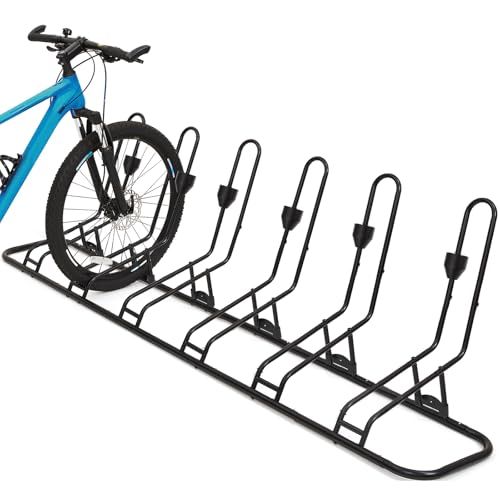 Floor Bike Stand for 6 Bikes Bike Rack Safeguard Disc Brakes & Derailleurs Waterproof Bike Holder Road/Kids/MTB Bicycles Fits 12-29 Tires Upgraded 0.63 Steel Tubes Indoor Outdoor Garage