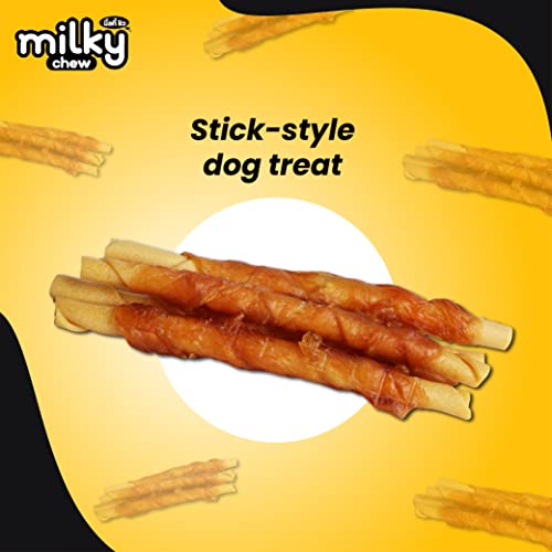 Image of Milky Chew Dog Treats Real Chicken and Milk Protein Rich Dog Snacks Healthy Chewy Dog Treats for Puppies & Adult Dogs Calcium Rich Training Reward Treats (Pack of 3, Cheese & Chicken Sticks)