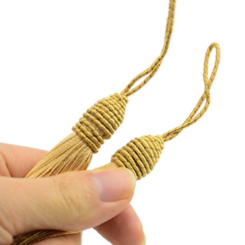 20pcs 15.5cm/6 Inch Silky Floss Bookmark Tassels with 2-Inch Cord Loop and Small Chinese Knot for Jewelry Making, Souvenir, Bookmarks, DIY Craft Accessory (Champagne)