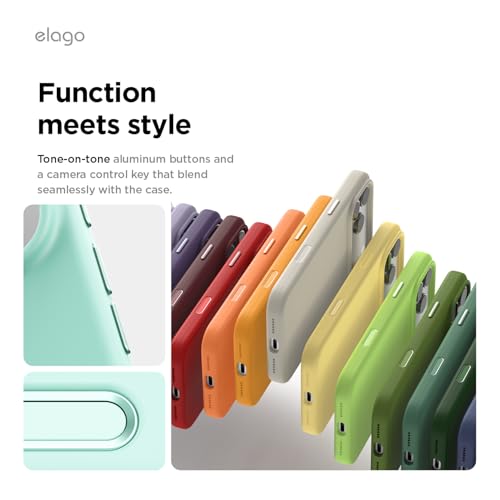 Image of elago for iPhone 17 Pro Max Case, Premium Magnetic Silicone Case, Compatible with MagSafe, Liquid Silicone Material, Protective Cover, Shockproof, Slim Phone, 6.9 inch (Aqua Sky)