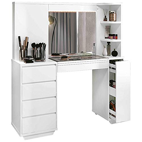 Penteadeira com Fita de Led Alice Branco