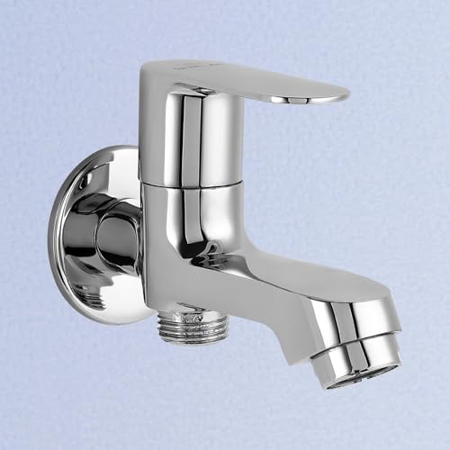 Benelave by Hindware 2-in-1 Bib Tap for Bathroom | Made of Brass | Mirror-Like Chrome Polish Finish | Suitable for Bathing/Toilet Area | Volga Range | 7-Year Manufacturer Warranty