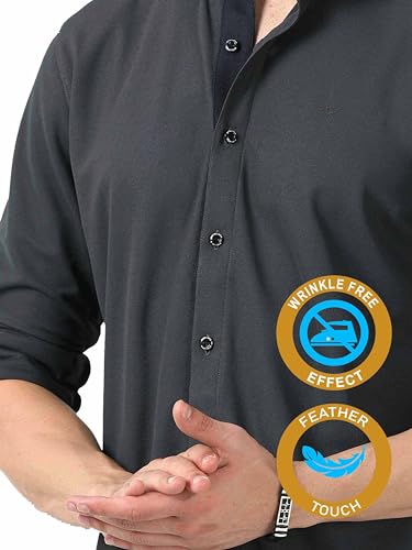 Image of STELLERS Men's Premium Full Sleeve Shirt | Feather Touch Feel| Regular Fit| Odour Resistant| Anti-Static| Wrinkle Free| Quick Dry | Stretchable| Lightweight| Sweat-Proof