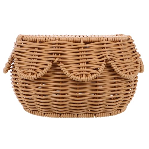 Panier de rangement marron à capacité optimale avec couvercle inclus