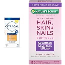 CITRACAL Slow Release 1200, 1200 mg Calcium Citrate and Calcium Carbonate Blend & Natures Bounty Advanced Hair, Skin & Nails
