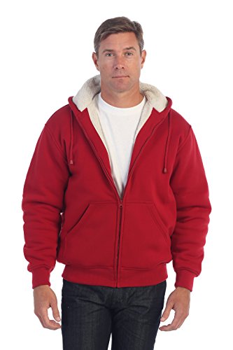 Image of Gioberti Men's Soft Heavyweight Sherpa Lined Fleece Hoodie Jacket