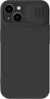 جراب سيليكون ناعم كام شيلد بغطاء للكاميرا بتصميم مغناطيسي، أسود، لايفون