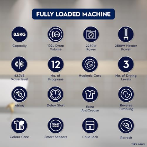 Image of Electrolux 8.5Kg Vented Dryer Machine for Clothes, Reverse Tumbling, Smart Sensors, Colour Care, Drying Only - No Washing Function, UltimateCare 300, EDV854N3SB, Dark Silver