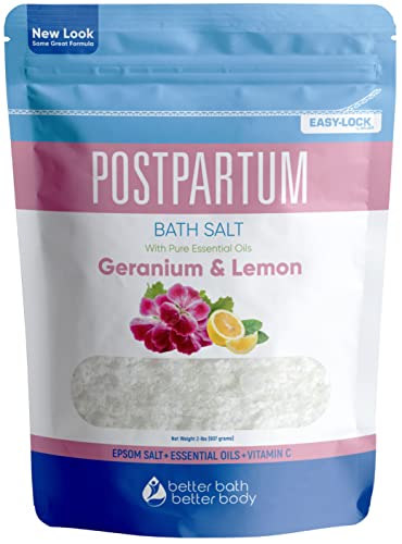 Image of Postpartum Sitz Bath Soak (2 Lbs) Postpartum Care for New Moms Bath Salt with Essential Oils in Easy Press-Lock BPA-Free Pouch Made with Natural Ingredients Made in USA