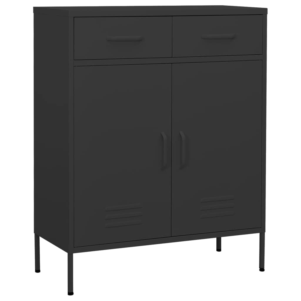 vidaXL Lagerschrank Sideboard Kommode Anrichte Stahlschrank Schrank Beistellschrank Mehrzweckschrank Bücherschrank Standschrank Anthrazit 80x35x101,5cm Stahl
