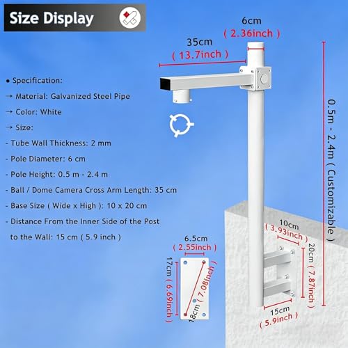 Support caméra sécurité extérieur résistant intempéries et durable - 5