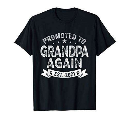 Promoted To Grandpa Est.2021 Pregnant Baby Gift New Grandpa T-Shirt
