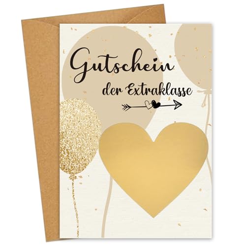 JOYEASE Gutschein der Extraklasse, Valentinstag Karte für Ihn Sie, Gutscheine zum selber ausfüllen mit Umschlag, Romantisches Geschenk zum Valentinstag Jahrestag