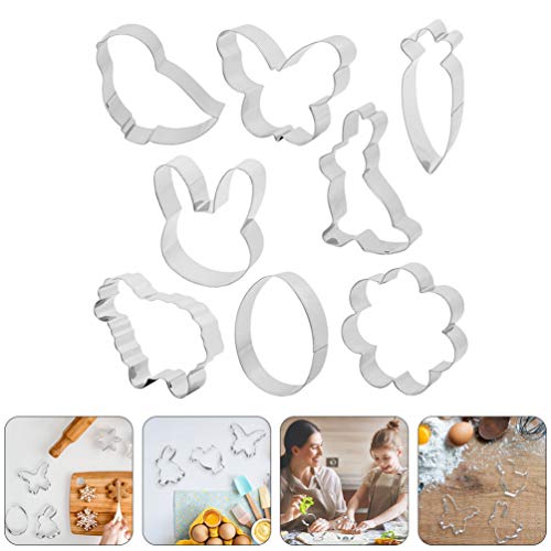 UPKOCH Conjunto 1 8Pcs Páscoa Cookie Cutters Set Biscuit Moldes Do Bolinho de Aço Inoxidável Molde d
