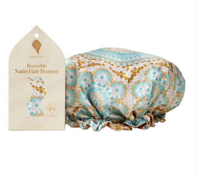 Bounce Curl Reversible Satin Hair Bonnet - Teal