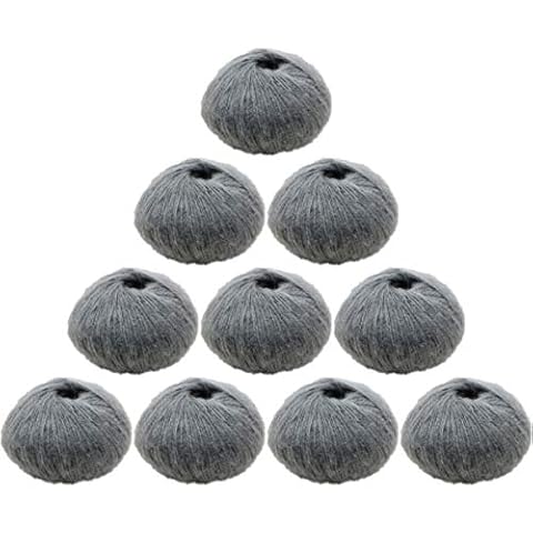10pcs 250g 8.1oz Soild Color Angola Amorous Mohair Crochet Wool Yarn for DIY Handmade Knitted Crochet Baby Sweater Scarf Shawl Scarf Fine Thread Clothes Yarn Dark Gray Cover