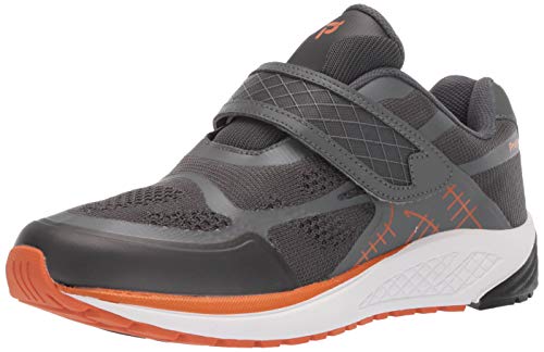 Propét mens One Strap Sneaker, Burnt Orange/Dark Grey Flyknit, 7 US by Propét - Used condition - US$110.52