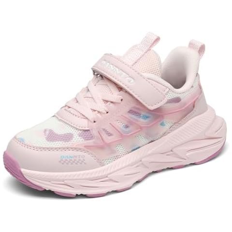 Dannto Boys Girls Tennis Shoes Kids Sneakers Running Athletic Sports Gym Walking Shoes Pink Little Kid Size 2 Cover