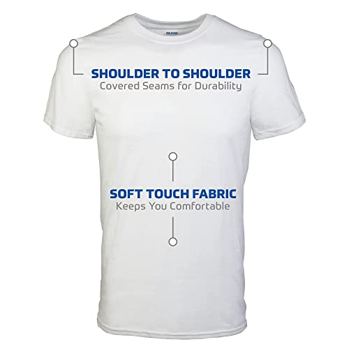 Gildan Camisetas masculinas de gola redonda, pacote múltiplo, estilo G1100, Branco (pacote com 6), G