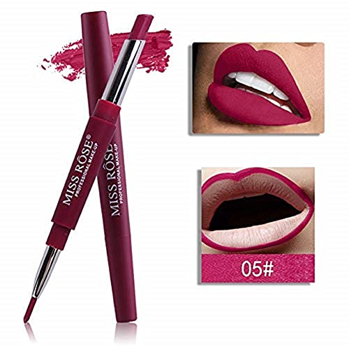 Image of Miss Rose 2 In 1 Matte Lipstick with Lip Liner, Matte Finish, 2.1 g - Creme