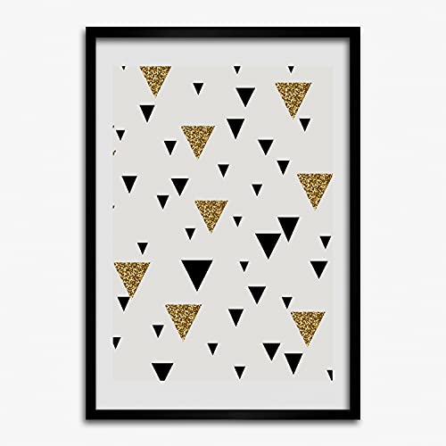 Tableau cadre en bois Tulup 50x70 cm aux finitions géométriques raffinées