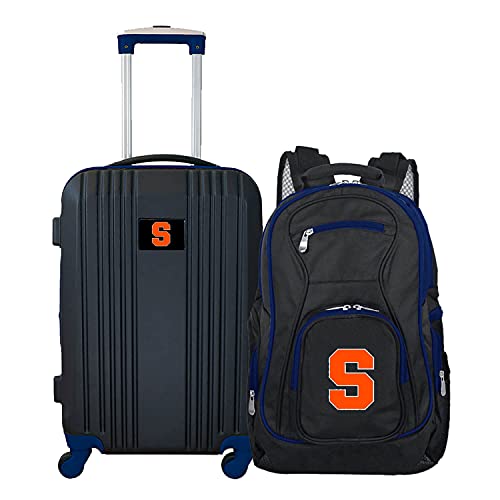 Denco Syracuse University Orange 2-Piece Luggage Set, Includes 21-inch Two-Tone Hardcase Spinner and 19