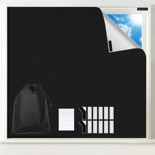 100% Blackout Window Cover, Portable DIY Window Blinds,Travel Window Blackout Curtains for Baby...