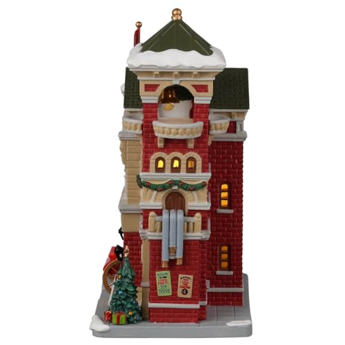 Edificio de cerámica Lemax Union Fire Co miniatura iluminada de colección 3