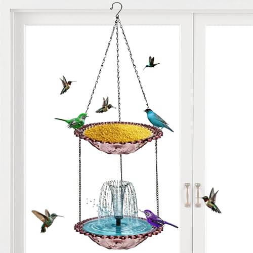 Fontaine solaire pour bain d'oiseau et jardin avec cascade décorative