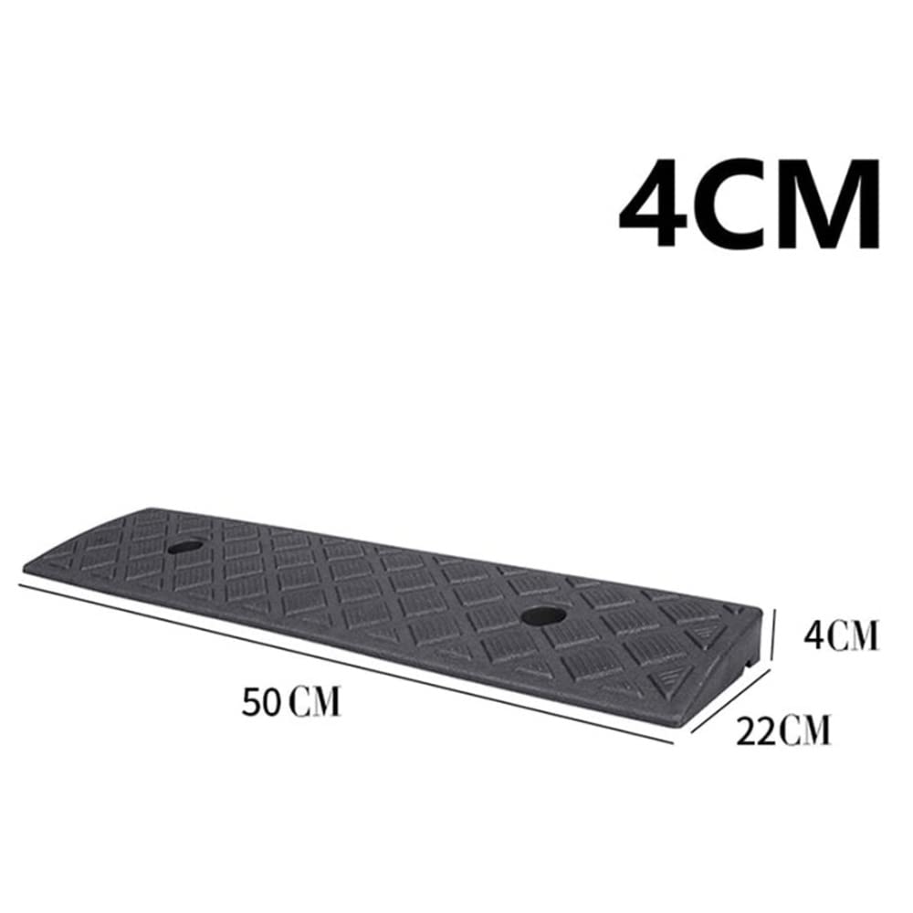 Gumowa rampa do krawężnika dla łatwego wejścia, antypoślizgowa rampa progowa do drzwi i podjazdów, 15 cm, do schodów garażowych, czarna, 50 x 22 x 4 cm