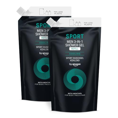 by Amazon Men Sport 3in1 Shower Gel Refill 2 x 1000ml