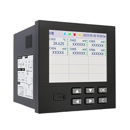 Paperless Recorder Industrial-Grade Multi-Channel Temperature Inspection Three-Phase Current and Voltage Recorder Multi-Channel(4 Channels)