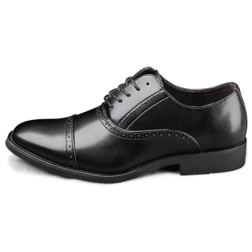 Men's Dress Cap Toe Shoes Classic Oxfords Business Lace Up Formal Shoes2