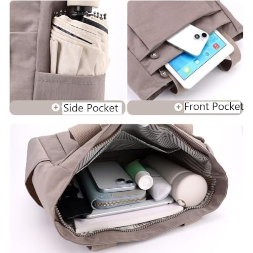 Bolso tote ligero de nylon para mujer con múltiples bolsillos miniatura 7