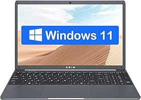 SGIN Laptop 15,6 Zoll 12GB DDR4 512GB SSD, Laptop Windows 11 mit Celeron N4500, FHD 1920 × 1080 IPS-Display, 2.4/5.0G WiFi, 2xUSB 3.0, Bluetooth 4.2, Unterstützt 512 GB TF-Karte Erweiterung, Grau
