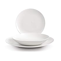 H&H Hollywood Servizio Tavola 18 Pezzi, Coupe, New Bone China, Bianco