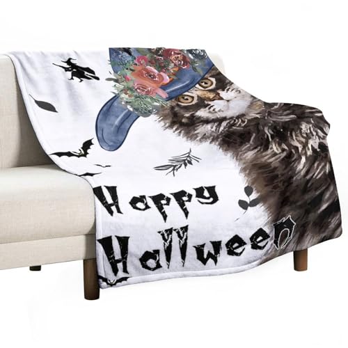 Couverture lit Halloween chat noir pour des nuits douillettes en famille - 2