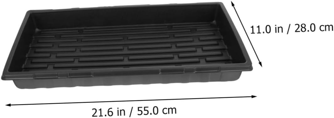 3pcs Thickened Black Plant Nursery Tray 1.8mm Seed Starter Growing Container for Flower Seedlings and Germination, Hydroponic Compatible Plant Germination Tray for Gardening
