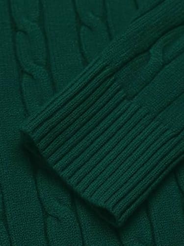 Image of TYSORT Men High Neck Zipper Full Sleeve Cable Knitted Winter Sweater,Cable Knit Sweater for Men