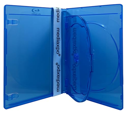Image of Mediaxpo Premium Standard Blu-Ray Triple 3 Disc Capacity Cases 12MM | Protect Your Blu-ray Collection with Silver Screen Printed Logo | Ideal for Collectors and Film Enthusiasts (Pack of 400)