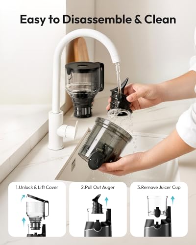 Image of EUHOMY Cold Press Juicer Machines, 5.8 inch Wide Feed Chute Juicer Extractor