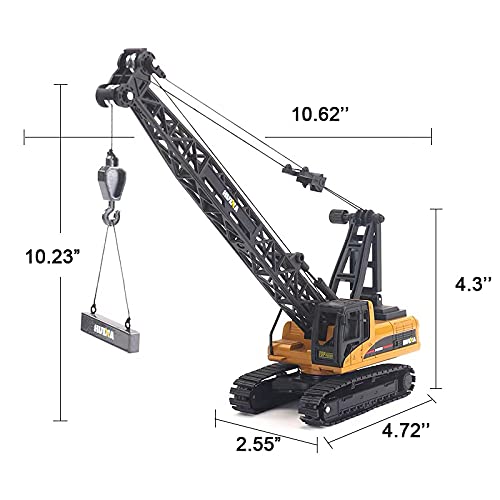 Gemini&Genius Crawler Crane Construction Vehicle Toy Dragline Heavy Duty 1/50 Crane Work Car, Engineering Truck, Site Sandbox Car Toy, Collectible or Decoration for Kids