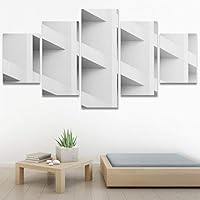SIGNWIN 5 Panel Canvas Wall Art Abstract Architecture Modern Artwork for Home Decorations Ready to Hang - 60