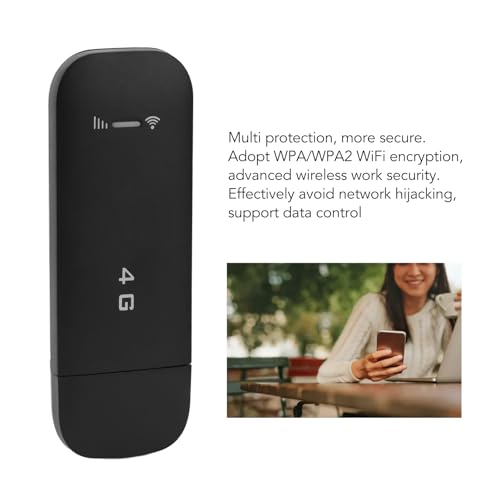 Image of Generic 4G LTE USB Portable WiFi Router, Support 10 Devices WPA WPA2 WiFi Encryption, with SIM Card Slot for Cell Phones Tablets Laptops Computers Smart TVs (Black)