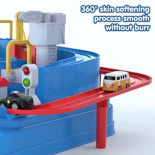 Image of Kidology Car Race Tracks Toy Kids | Car Adventure Rescue Track Set Educational Toy for Boys & Girls 3+ Years | Playset City Rescue Activity For Toddlers | Pre Educational Learning Puzzle Birthday Gift