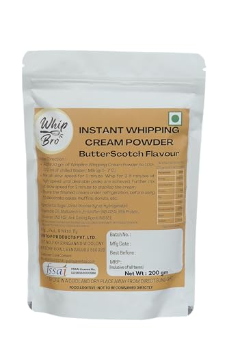 Image of WhipBro Whipping Cream Powder | Butterscotch Flavour | Baking & Dessert Use (200 g)